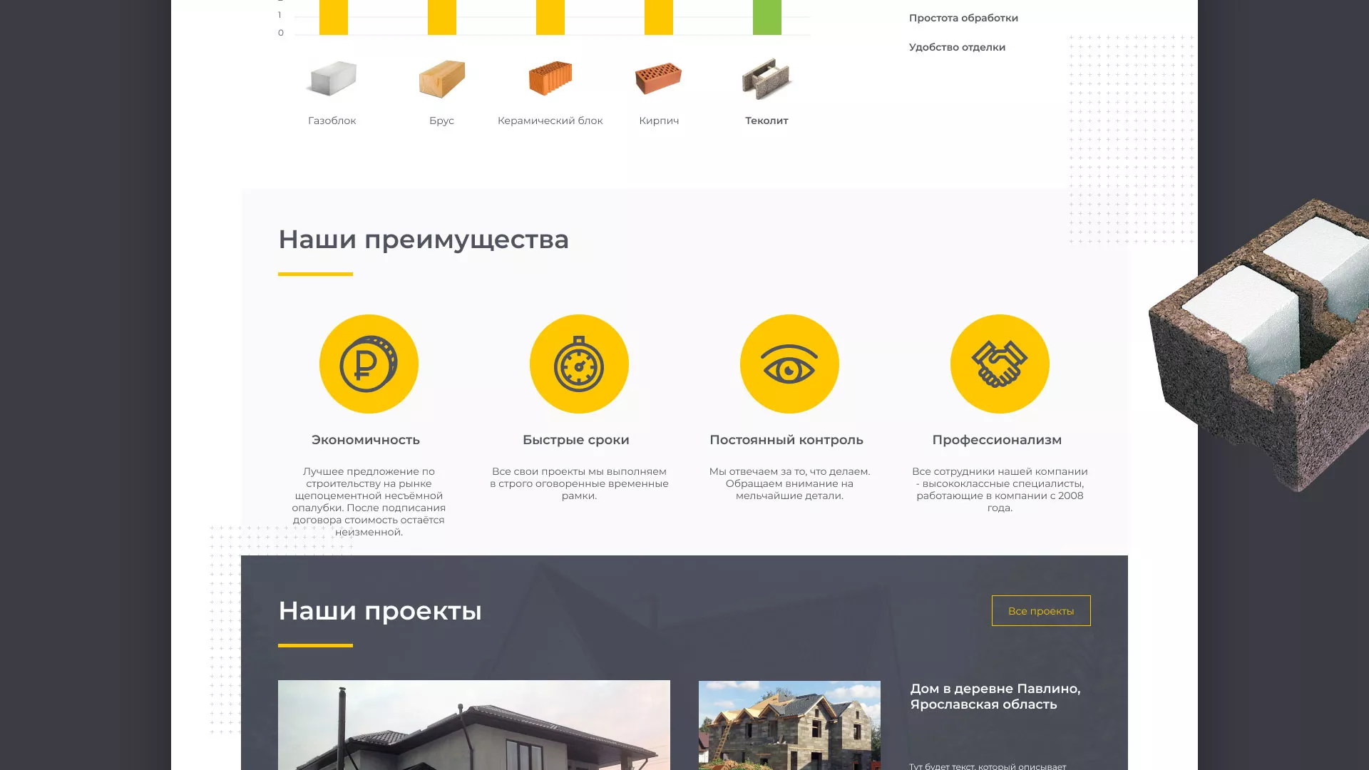 Создание сайта для строительной компании «ЭКОДОМ» в Суворове