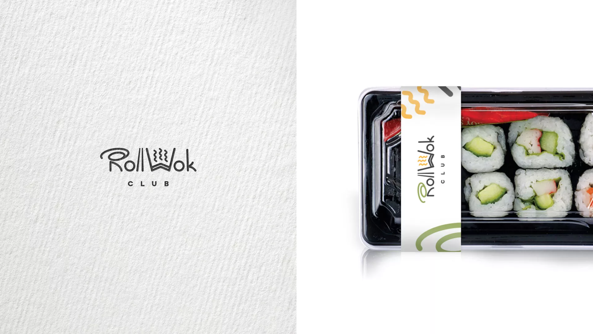 Разработка логотипа и фирменного стиля суши-бара «Roll Wok Club» в Суворове