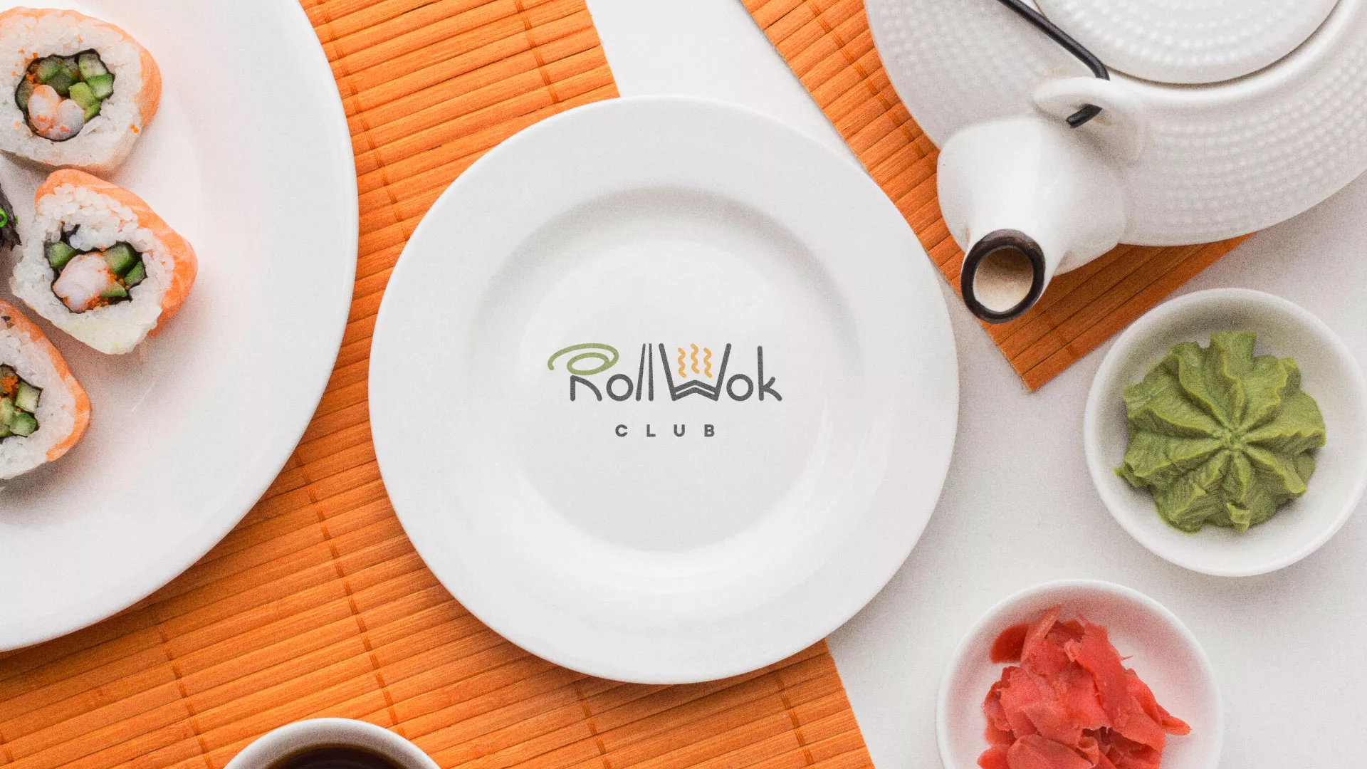 Разработка логотипа и фирменного стиля в Суворове для суши-бара «Roll Wok Club» Разработка логотипа и фирменного стиля в Суворове для суши-бара «Roll Wok Club»